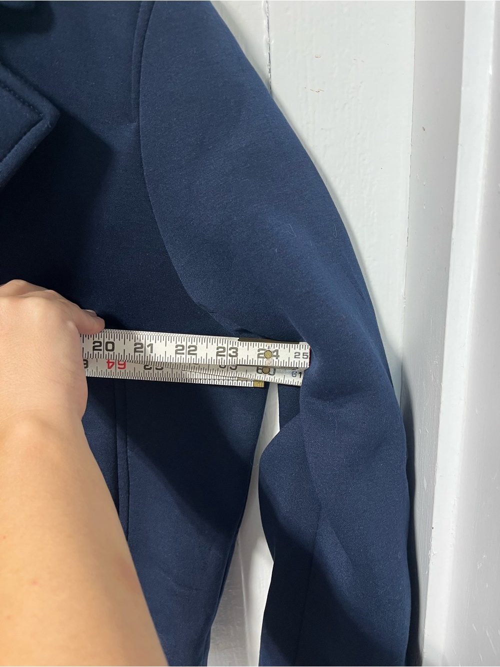 Maeve Anthropologie Twofer Hooded Peacoat Jacket Coat Navy Blue Gray XL - Picture 11 of 11